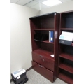 Mahogany 72 in. Open Book Shelf w 2 Drawer Lateral File, Locking